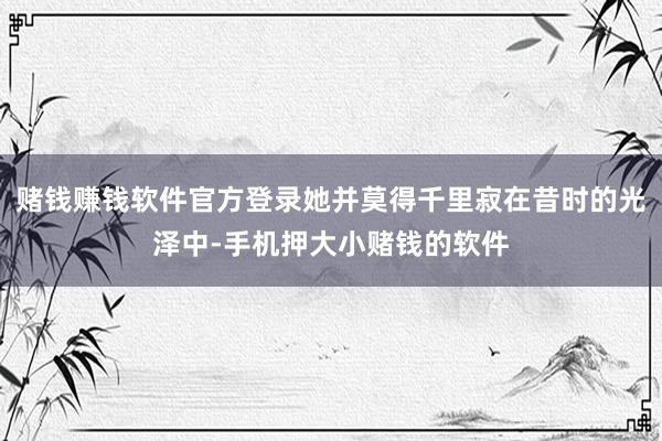赌钱赚钱软件官方登录她并莫得千里寂在昔时的光泽中-手机押大小赌钱的软件