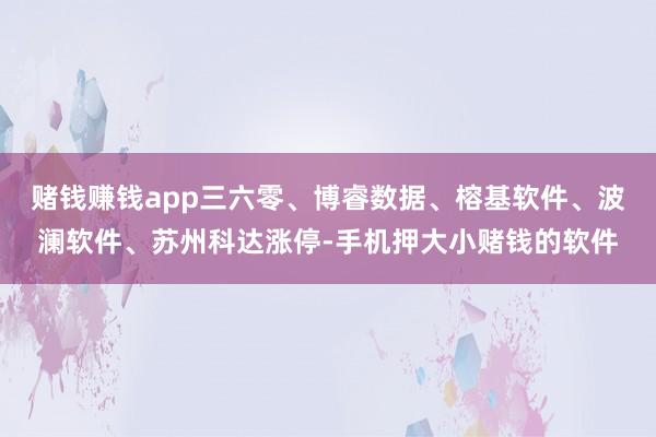赌钱赚钱app三六零、博睿数据、榕基软件、波澜软件、苏州科达涨停-手机押大小赌钱的软件