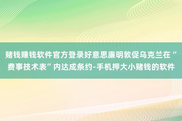 赌钱赚钱软件官方登录好意思廉明敦促乌克兰在“费事技术表”内达成条约-手机押大小赌钱的软件