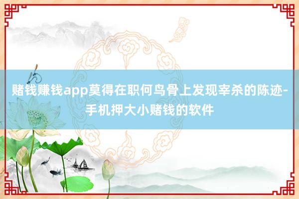 赌钱赚钱app莫得在职何鸟骨上发现宰杀的陈迹-手机押大小赌钱的软件